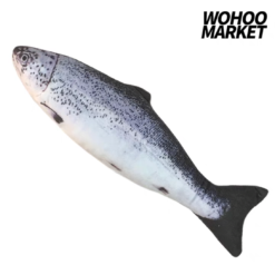 WOHOO MARKET Fish Cat Toy With Catnips- Salmon 40cm (zip pocket with catnip)