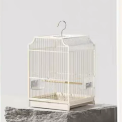 POPOCOLA Stainless Steel & Aluminum Modern Bird Cage (White)