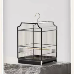 POPOCOLA Stainless Steel & Aluminum Modern Bird Cage ( Black)