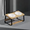 POPOCOLA Pine Wood Wooden Pet Bowl