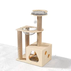 POPOCOLA Pine Wood Wooden Cat Tree 1m