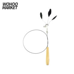 WOHOO MARKET Feather Cat Teaser Wand (Little Black Dress)