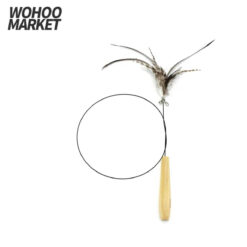 WOHOO MARKET Feather Cat Teaser Wand (Great Sage Of Reed Catkins)