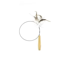 WOHOO MARKET Feather Cat Teaser Wand (Brown Circular Phoenix)