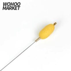 WOHOO MARKET Cat Teaser Wand with Natural Silk Ball (Yellow)